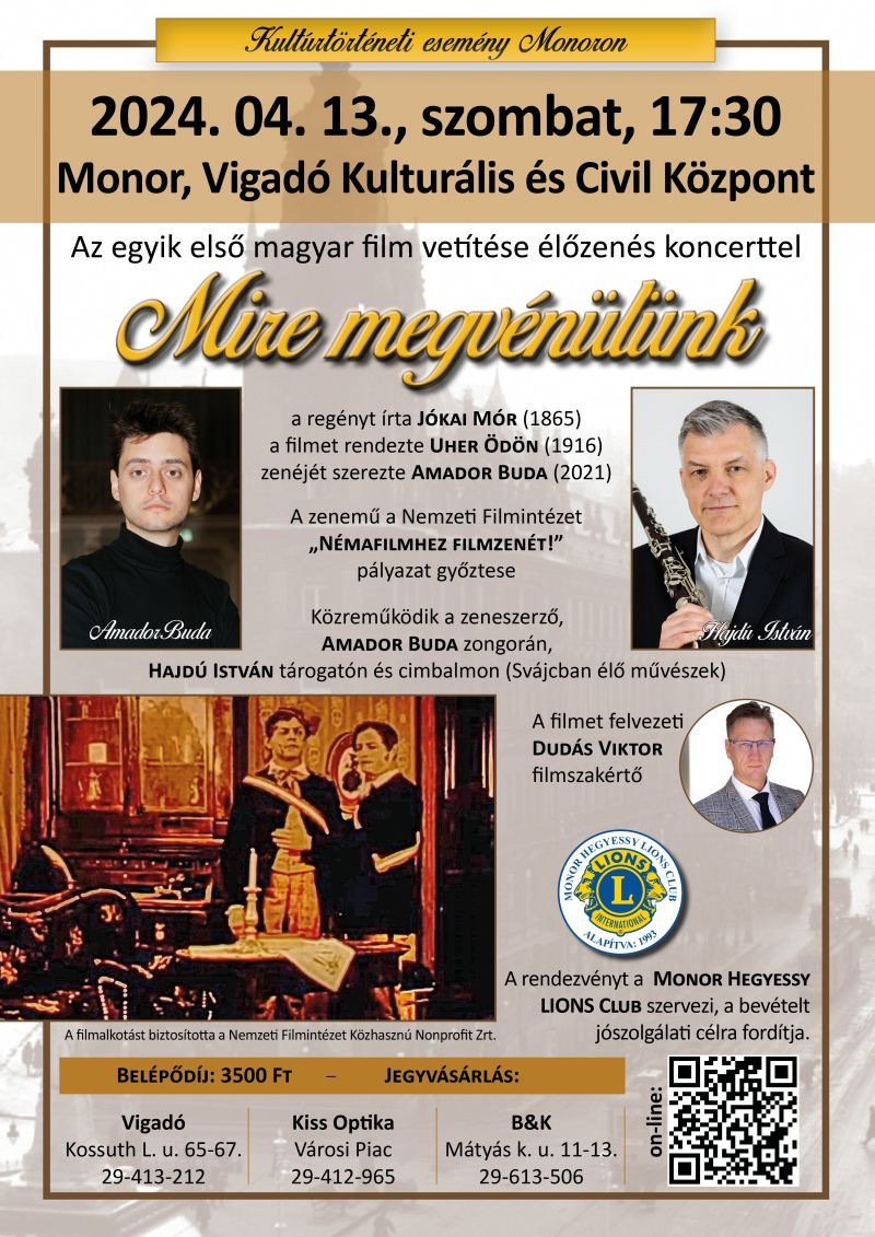 Mire megvénülünk filmvetítés élőzenés koncerttel