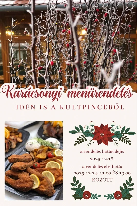 Karácsonyi menürendelés a KultPincétől