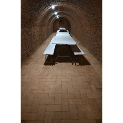 Strázsahegyi Napocska Guesthouse, cellar with tables, wine tasting room